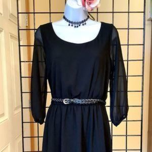 Heartsoul Black Sheer Dress w/Open Cut Back SM